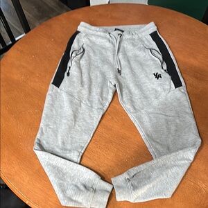 YoungLA Gray and Black Joggers with Elastic Waistband and 3 Pockets